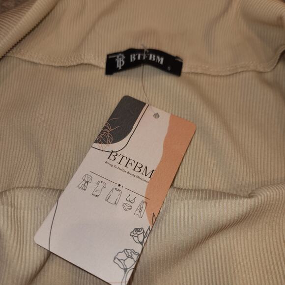 Nwt BTFBM Ivory Sleeveless Midi Dress Cowl Neck Sz S - Picture 4 of 5